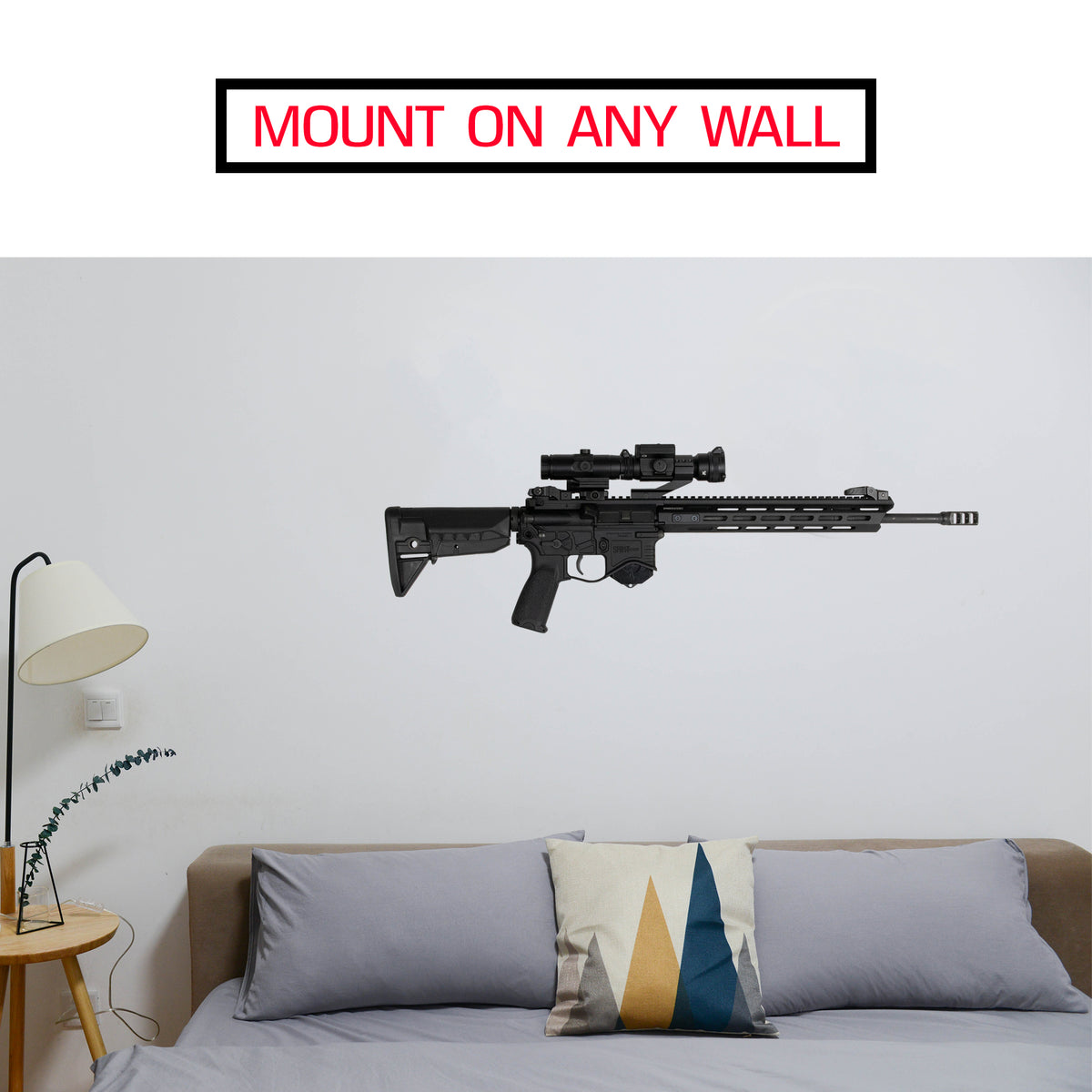 AR-15 WALL MOUNT, GUN SAFE WALL MOUNT STORAGE AND RIFLE DISPLAY, GUN ROOM MOUNTING