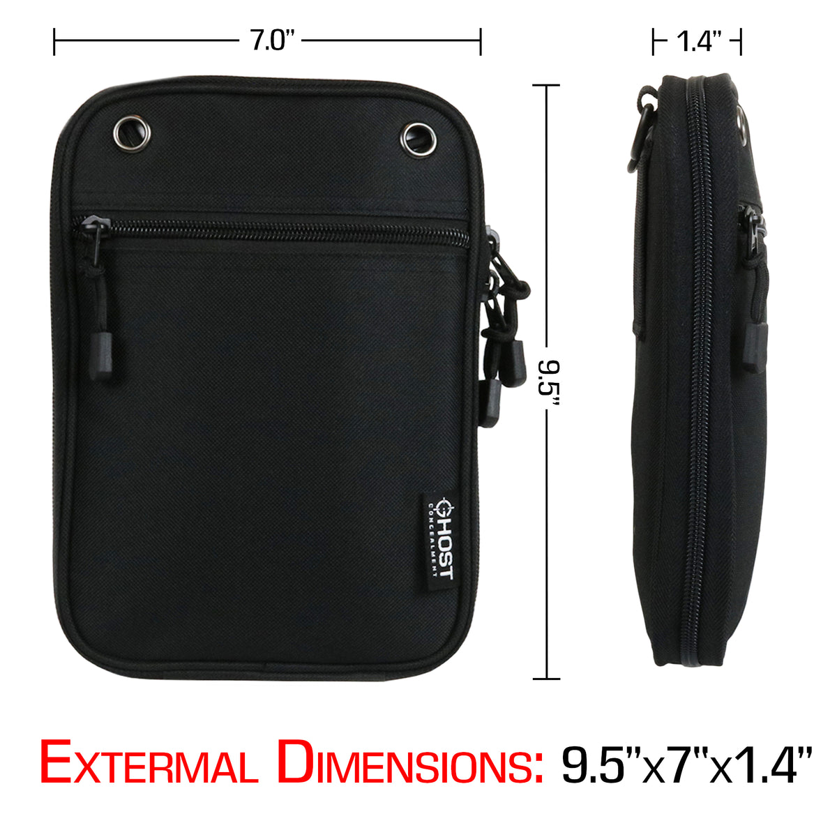 PISTOL POUCH FANNY PACK GUN HOLSTER WITH SHOULDER STRAP AND BELT LOOPS GUN HOLDERS WITH ZIPPER POCKETS & CUSTOM CARRY OPTIONS BLACK PISTOL HOLSTER