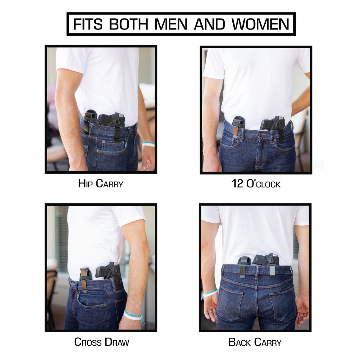 IWB UNIVERSAL HOLSTER FOR CONCEALED CARRY | INSIDE THE WAISTBAND HOLSTER FOR SUBCOMPACT TO FULL SIZE PISTOLS | FITS ALL FIREARMS (RIGHT HANDED)