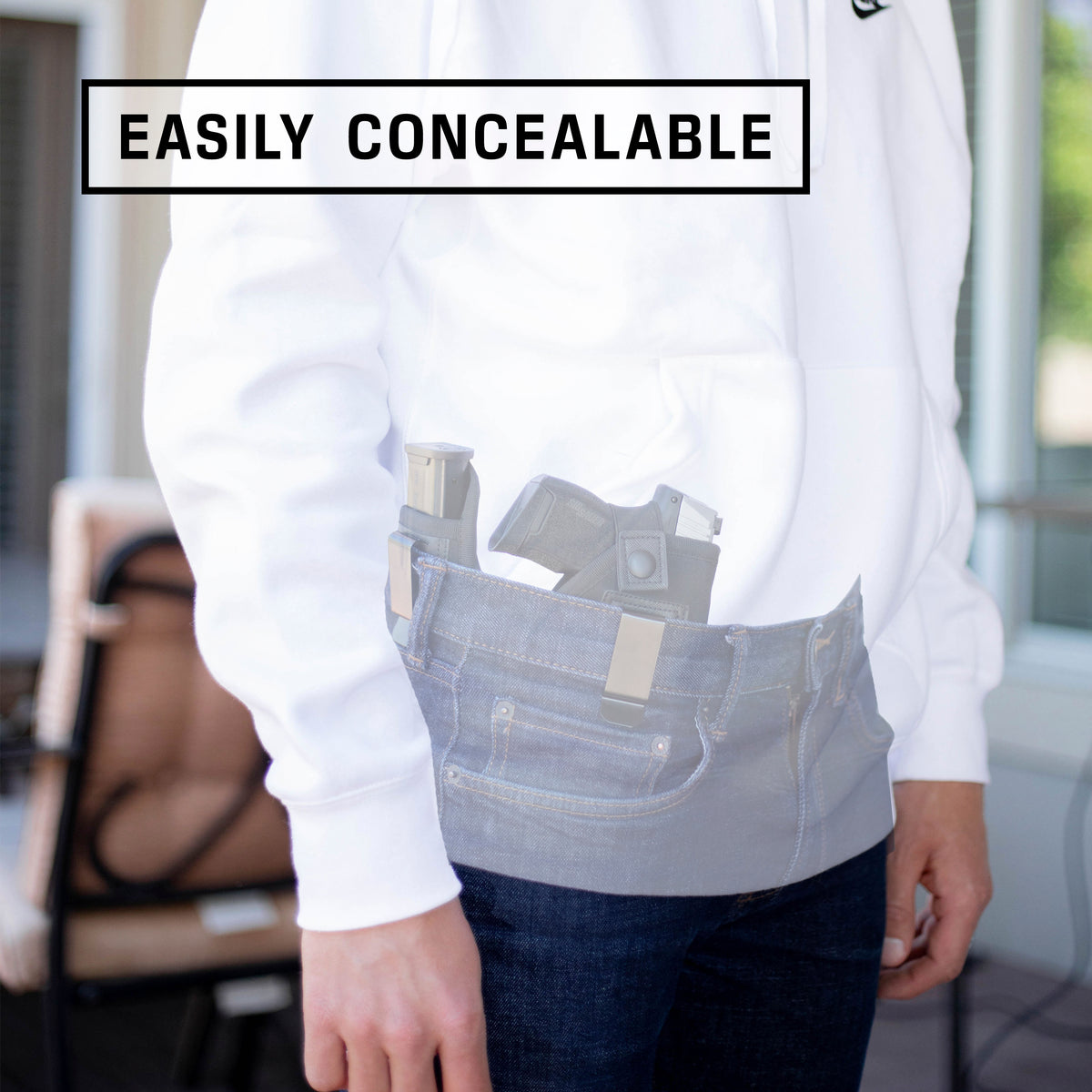 IWB UNIVERSAL HOLSTER FOR CONCEALED CARRY | INSIDE THE WAISTBAND HOLSTER FOR SUBCOMPACT TO FULL SIZE PISTOLS | FITS ALL FIREARMS (RIGHT HANDED)