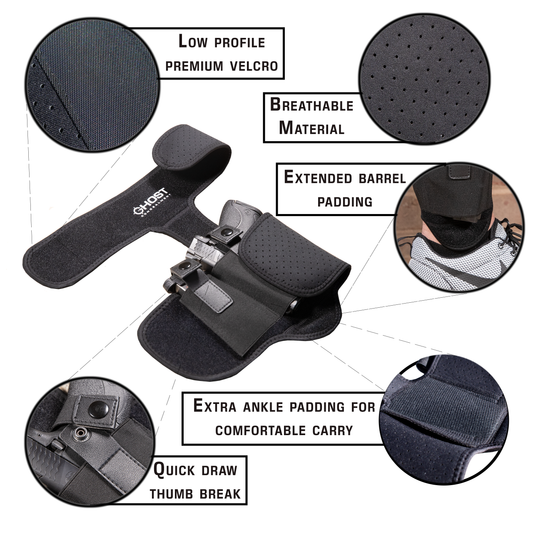 ANKLE HOLSTER FOR CONCEALED CARRY PISTOL | UNIVERSAL LEG CARRY GUN HOLSTER WITH MAGAZINE POUCH | MEN AND WOMAN
